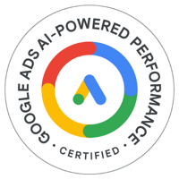 Selo da certificação AI-Powered Performance Ads