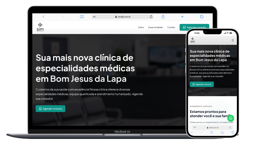 Site da Clínica Sim
