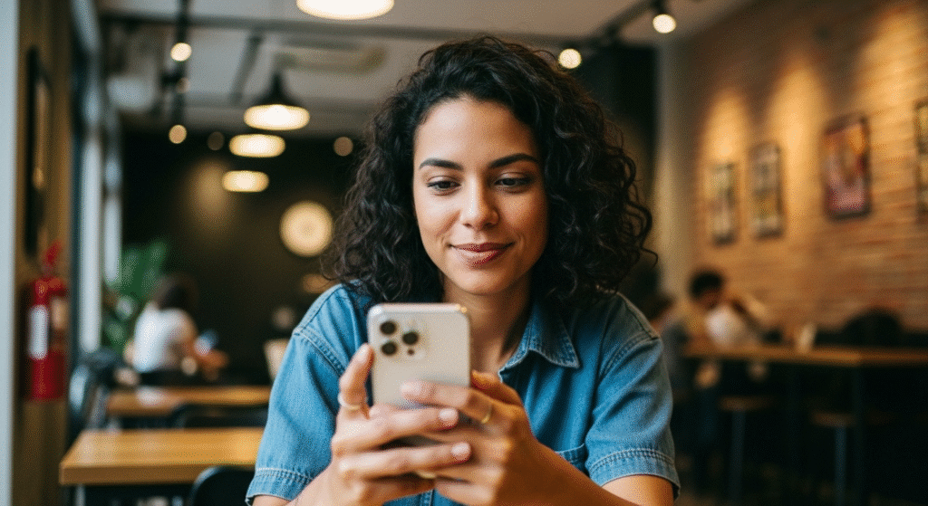 mulher fazendo uma pesquisa no google ads